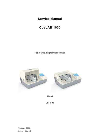 Сервисная инструкция Service manual на CoaLAB 1000 V1.00 [LabiTec]