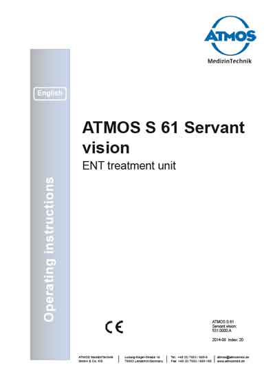 Инструкция по эксплуатации Operation (Instruction) manual на S 61 Servant vision [Atmos]