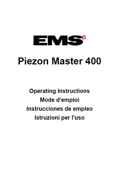 Инструкция по эксплуатации, Operation (Instruction) manual на Стоматология Piezon Master 400